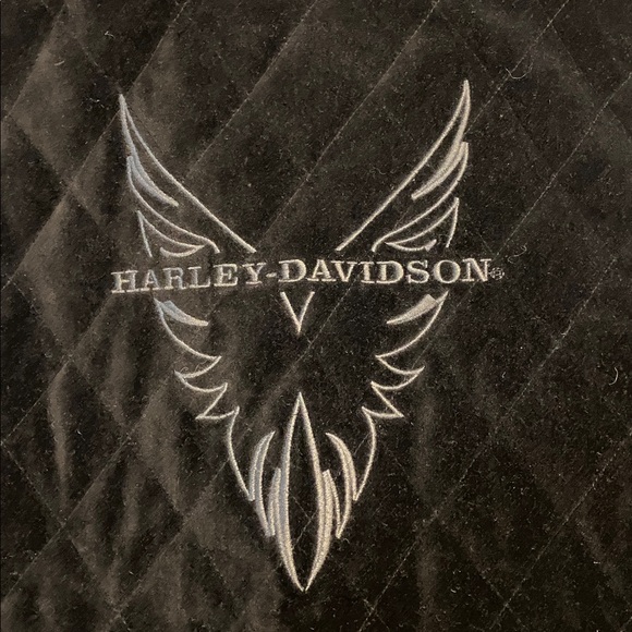 Harley Davidson Ladies Medium Black Quilted Zip Up Lined Vest Preowned D36 - Picture 3 of 16